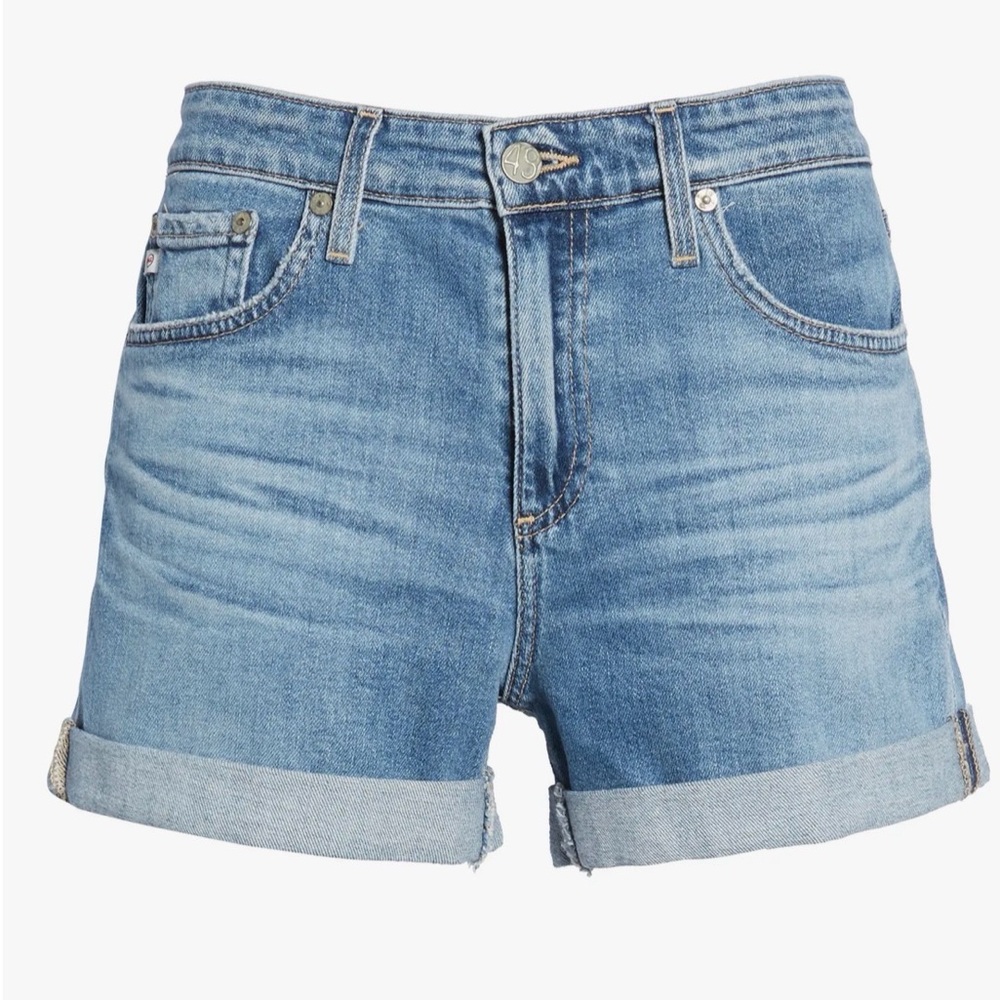 AG Adriano Goldschmied Hailey ex-boyfriend  Rolled Hem Denim Shorts - Size 26